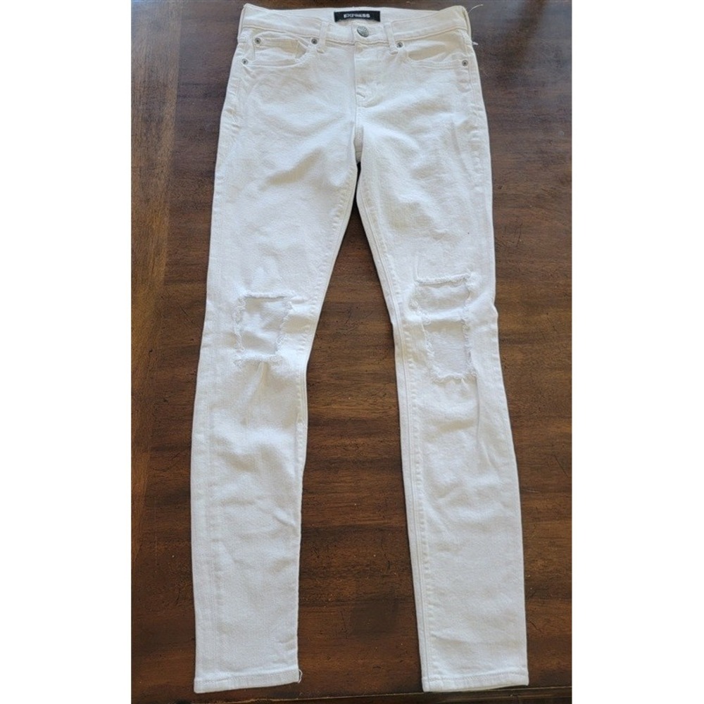 NWOTD Express 0R Mid Rise Stretch Legging White Jeans 123770